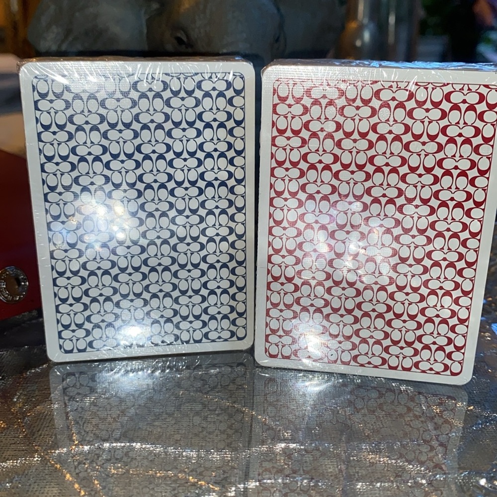 COACH PLAYING CARDS w/leather case!